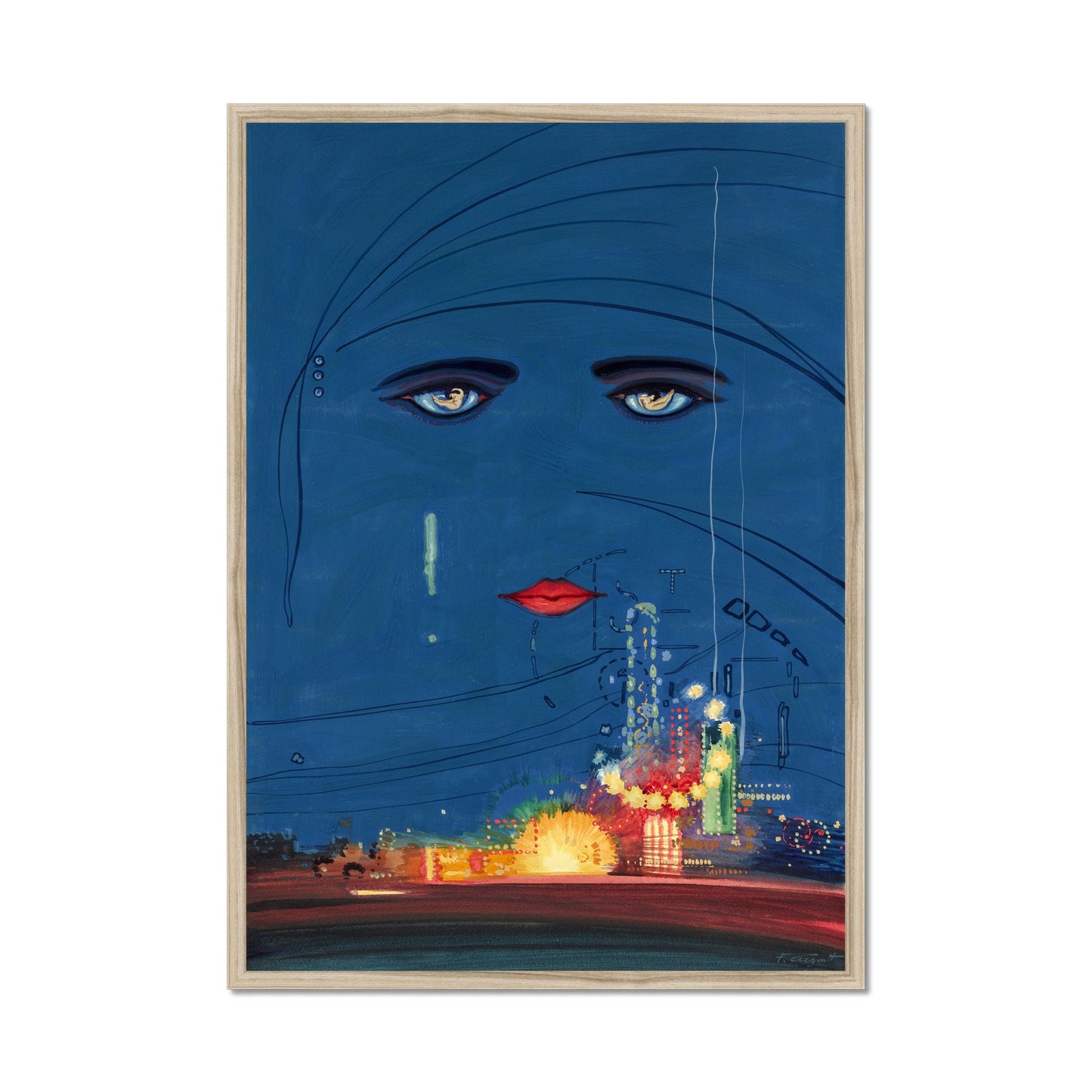 Der große Gatsby – Vintage-Filmplakat und Buchillustration