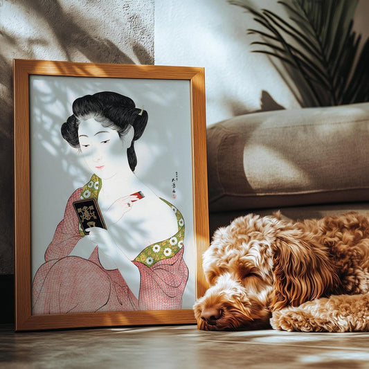 Vrouw in Kimono – Goyō Hashiguchi, 1918, Japanse houtsnede