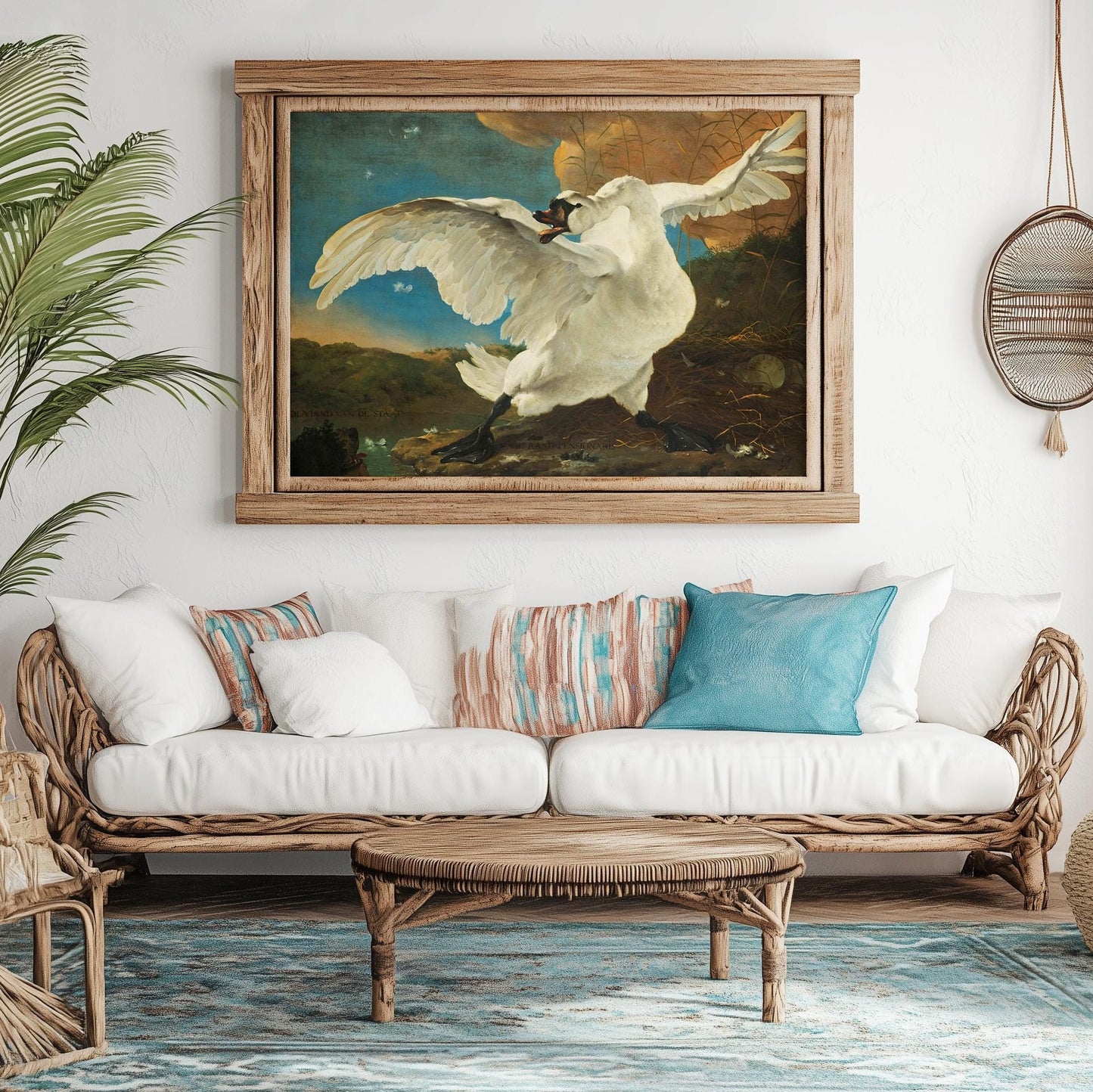 Der bedrohte Schwan – Historisches Kunstplakat