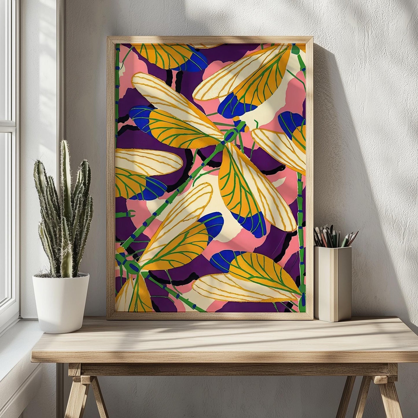 Dragonfly poster - graphic insect print
