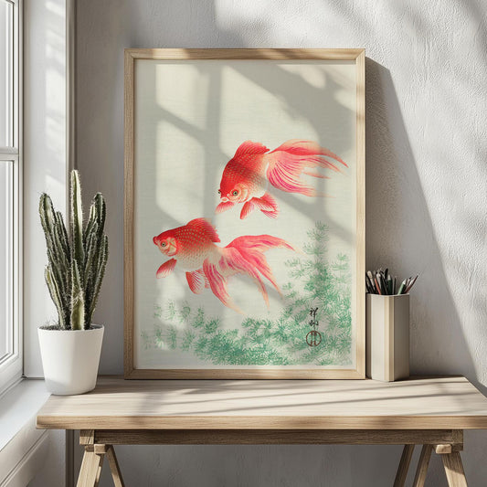 Twee goudvissen – Ohara Koson, 1926, Japanse kunstprint