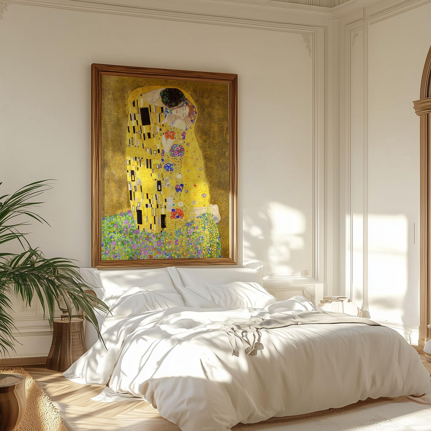 The Kiss – Gustav Klimt Poster in Golden Shades