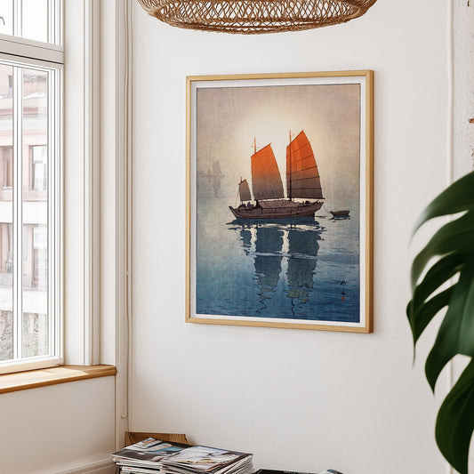 Japanse Boot Poster – Traditionele Ukiyo-e Kunstprint