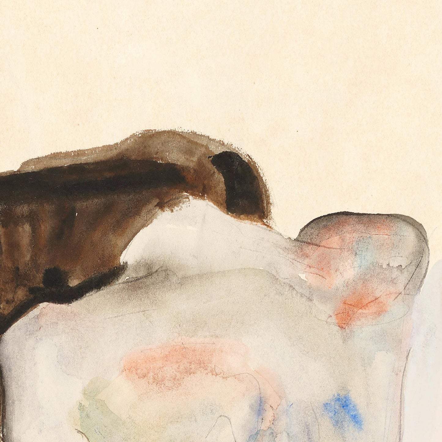 Hockender Akt – Kunstplakat von Egon Schiele (1914)