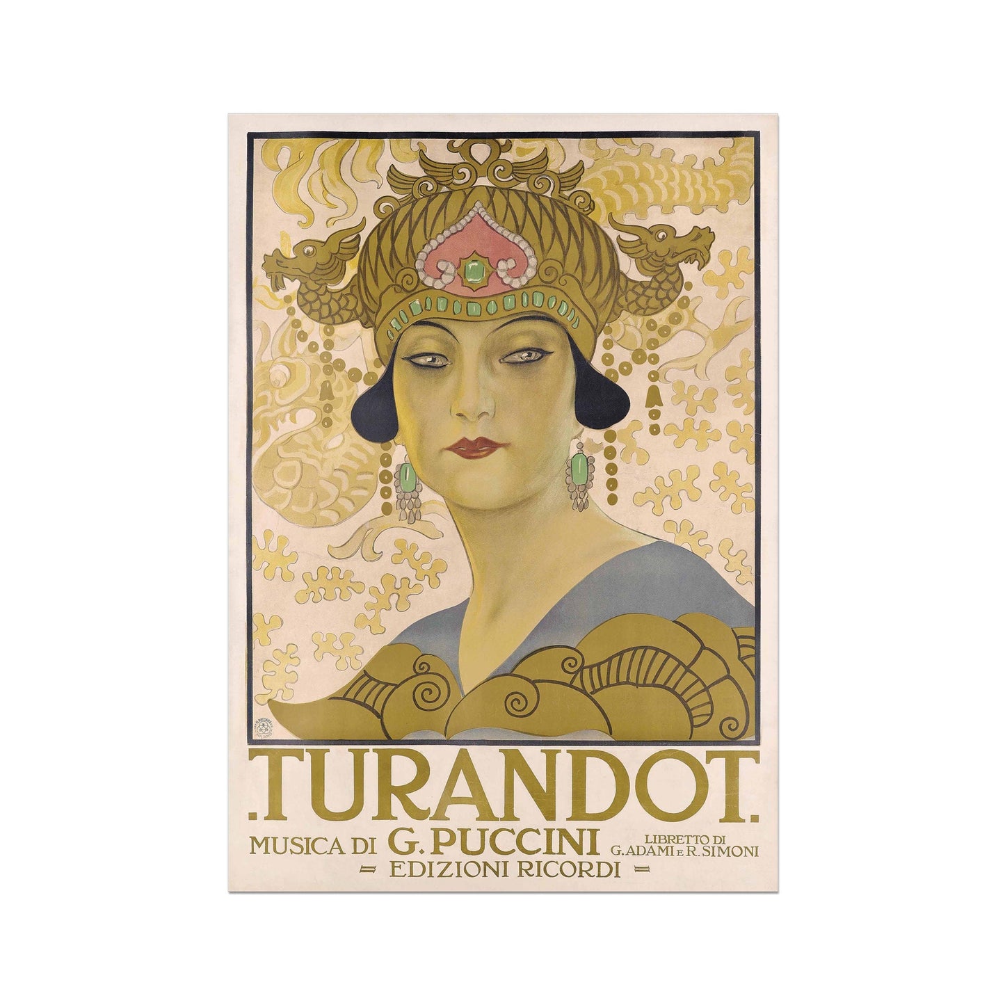 Turandot-Plakat – Leopoldo Metlicovitz, Jugendstil-Opernplakat