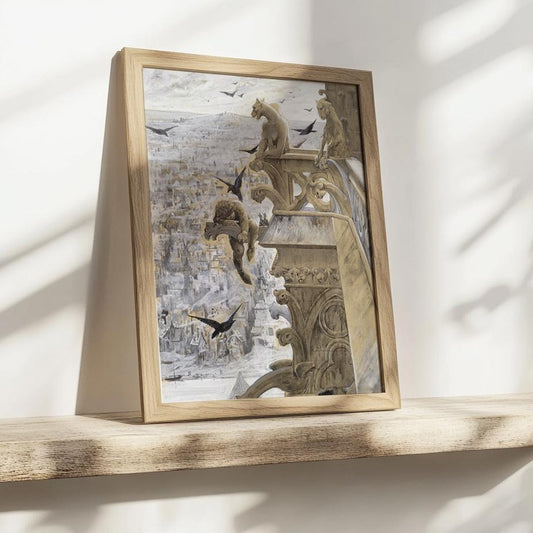 Notre-Dame de Paris – Kunstposter met Gargoyles van Merson (1881)