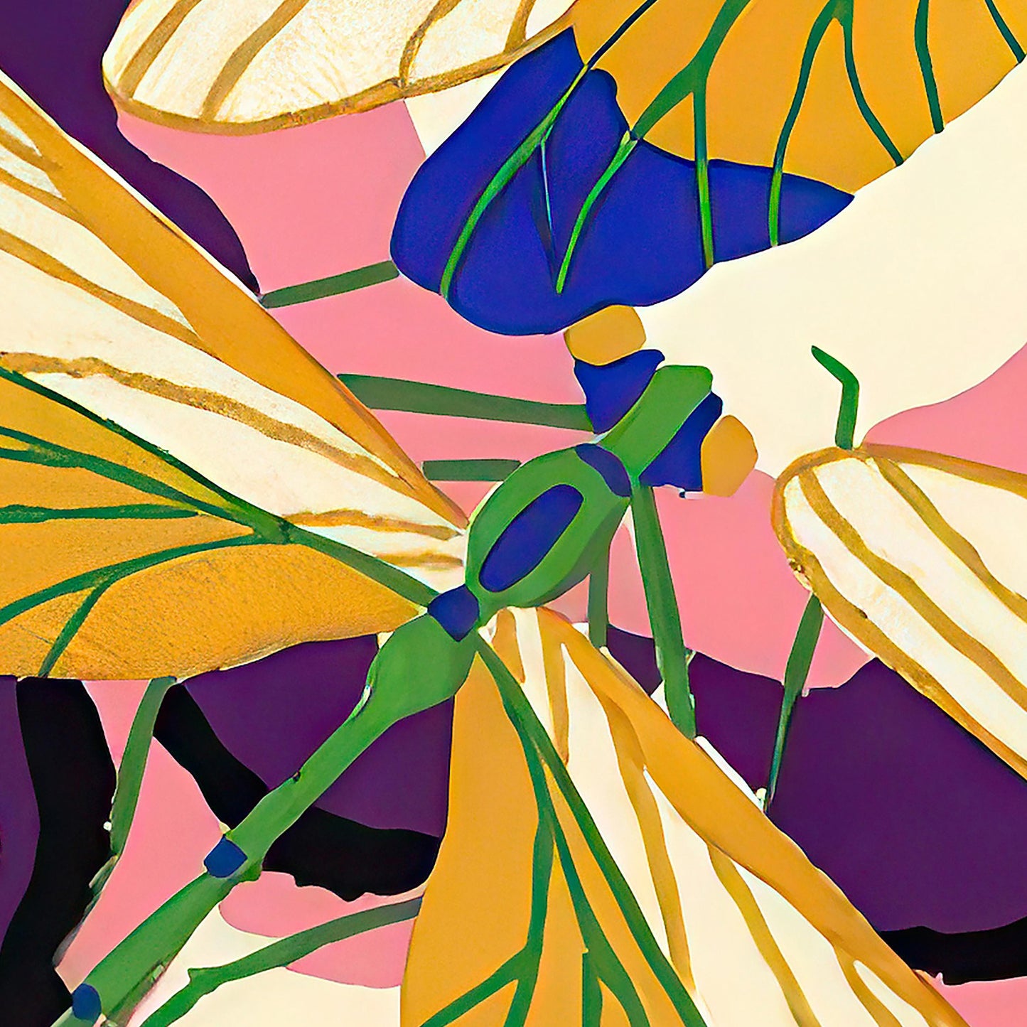 Dragonfly poster - graphic insect print