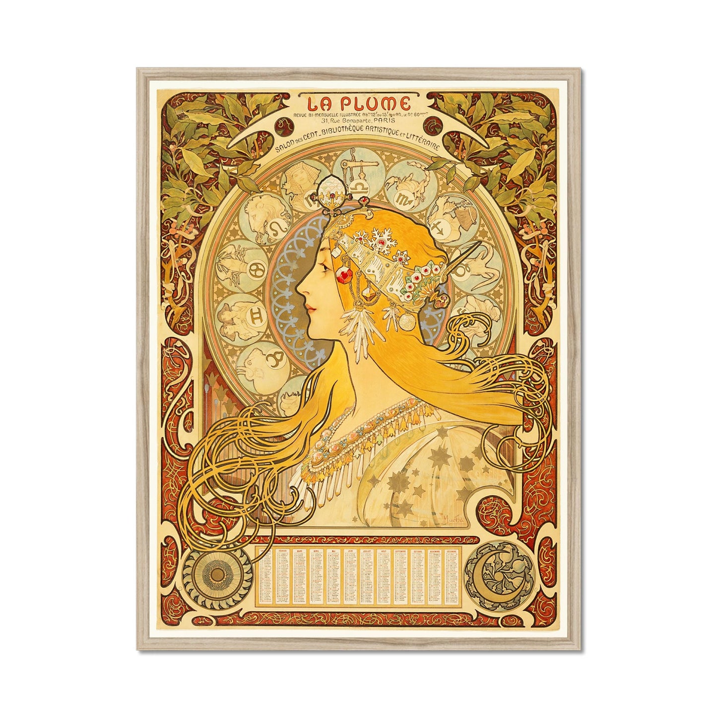 Zodiac Poster by Mucha – Art Nouveau Zodiac Signs Print