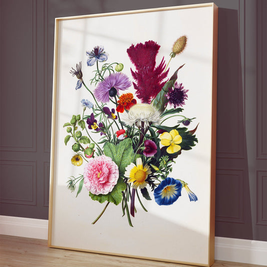 Bloemenposter – Botanische Kunstprint in Kleurrijke Stijl