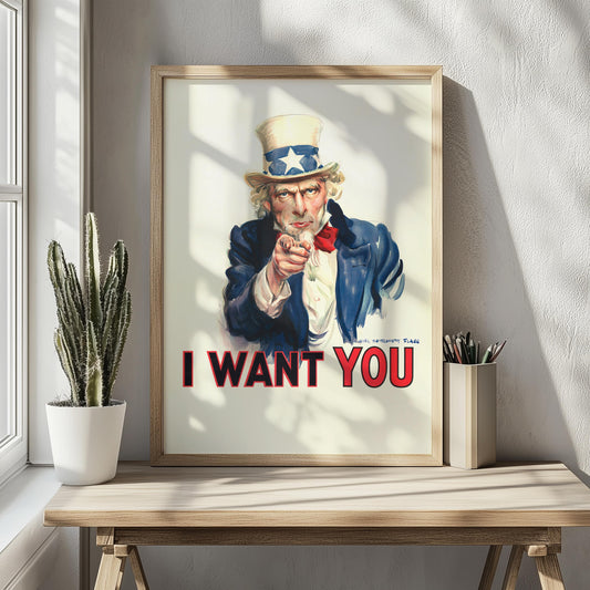 I Want You – Uncle Sam Recruitment Poster (WWI Propaganda)