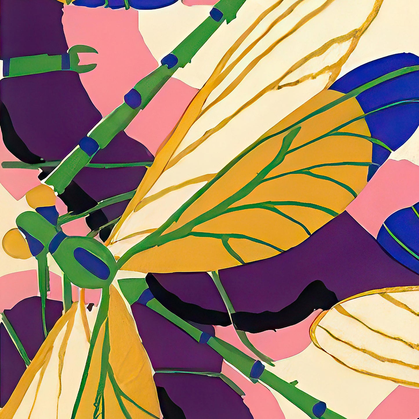 Dragonfly poster - graphic insect print