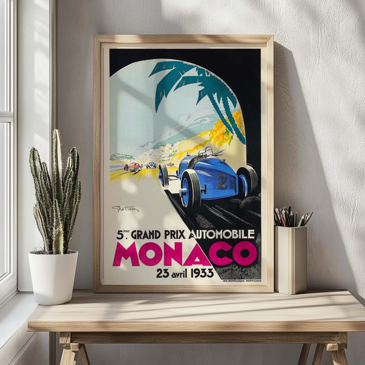 Vintage Poster Grand Prix von Monaco – Geo Ham, 1933, Formel 1