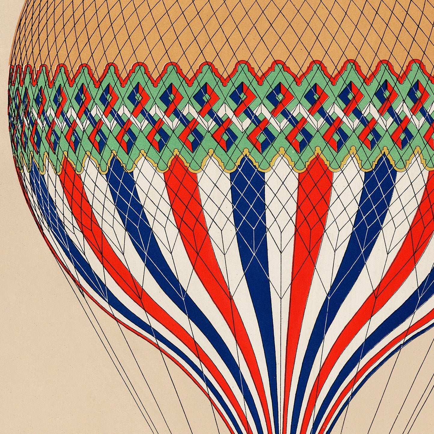 Close-up van luchtballon print.