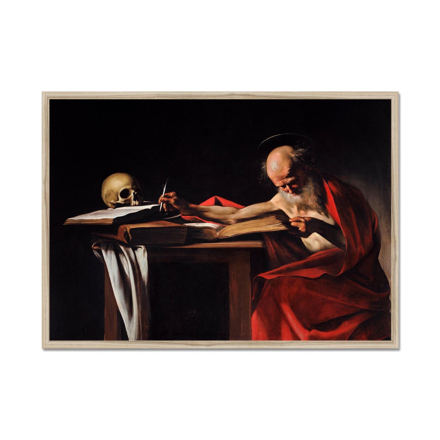 Das Plakat „Der schreibende Heilige Hieronymus“ von Caravaggio