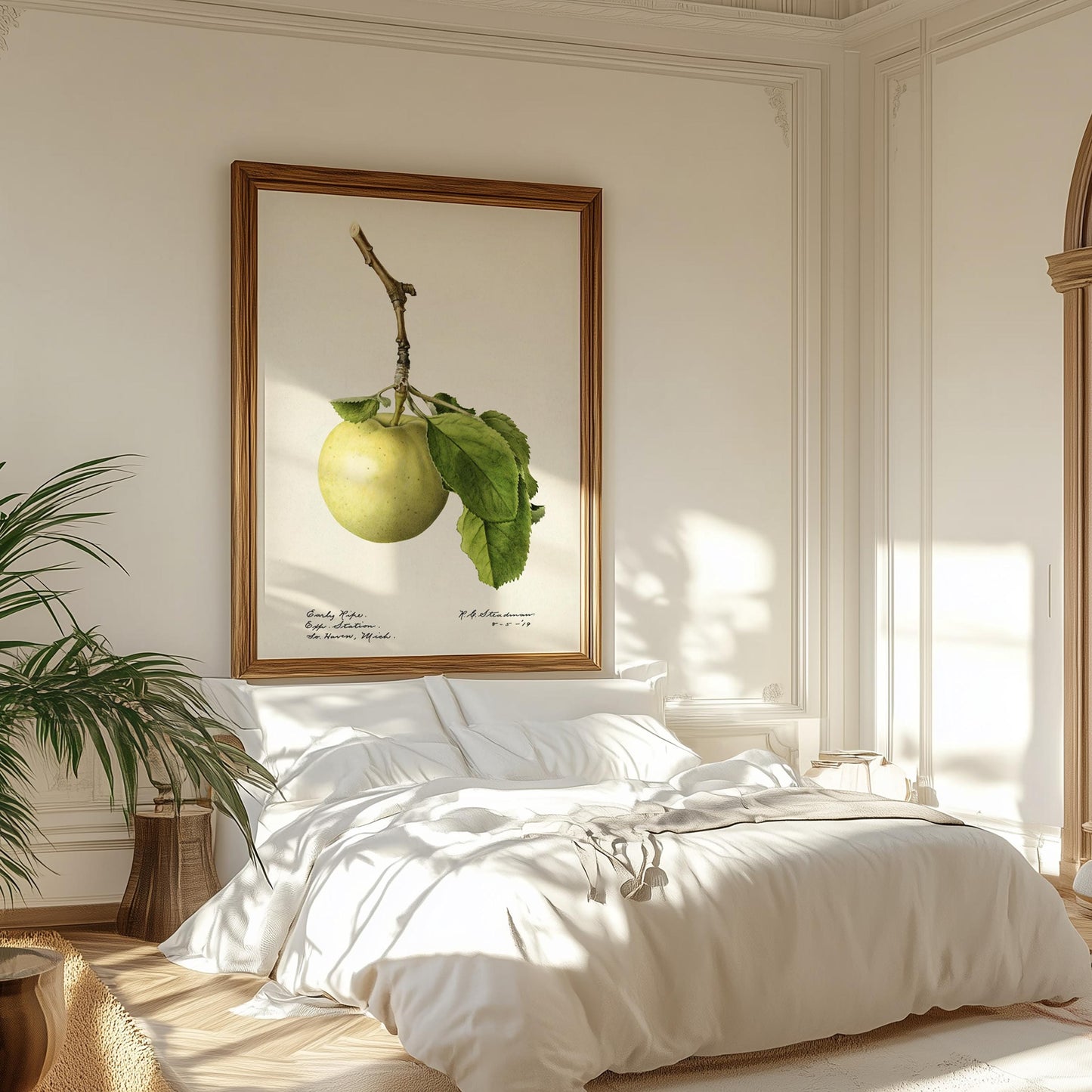 Green Apple Poster – Watercolor Fruit Illustration