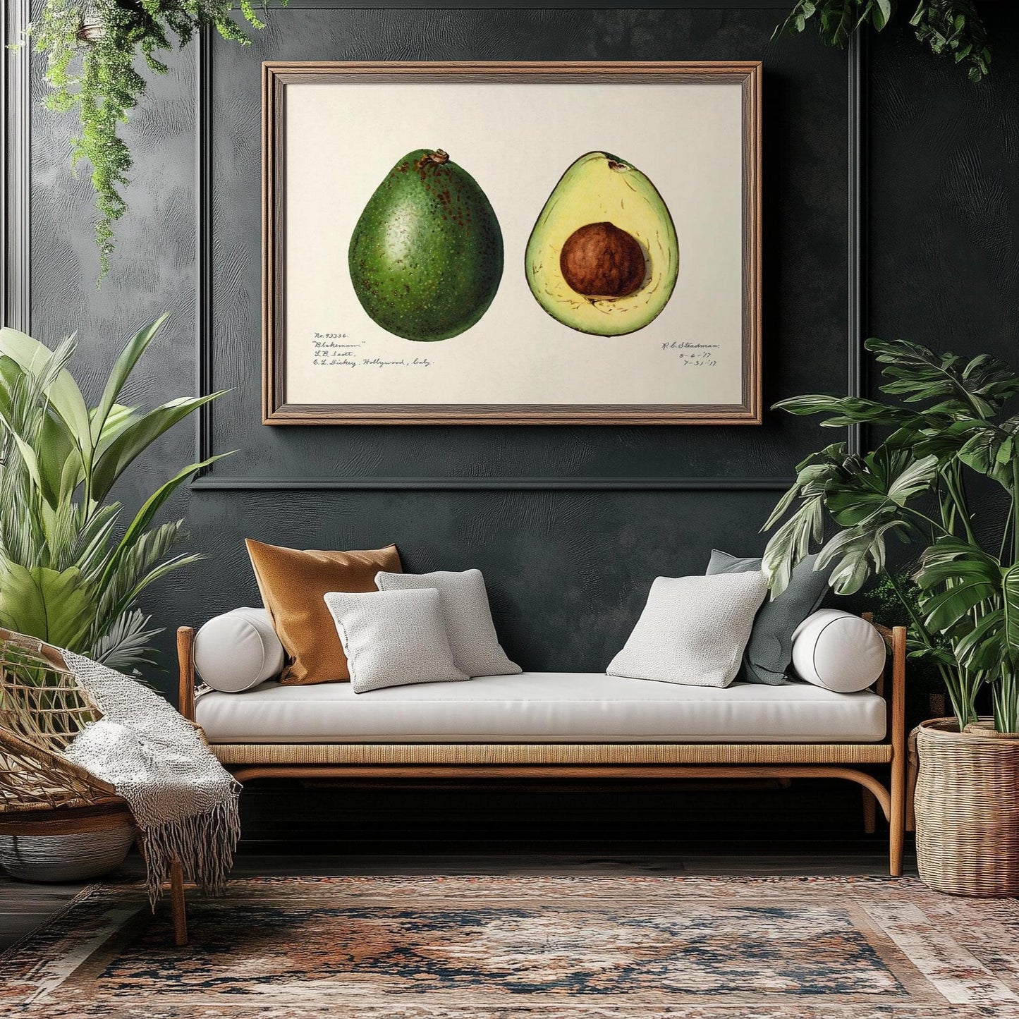 Avocado poster – Vintage Botanische Kunstprint