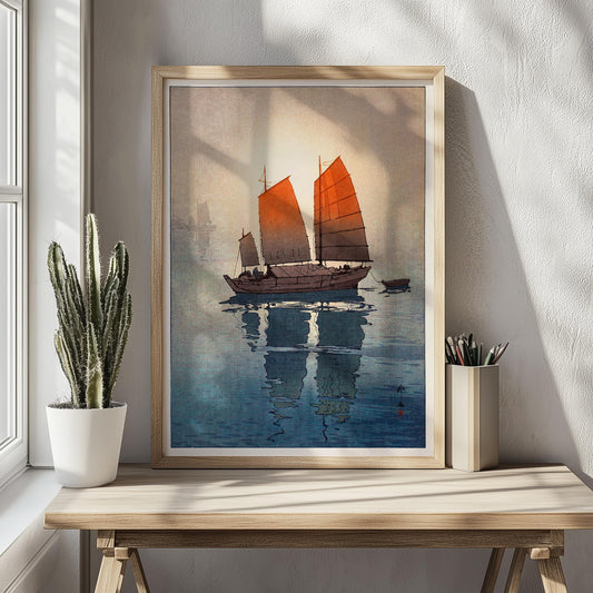Japanese Boat Poster – Traditional Ukiyo-e Art Print