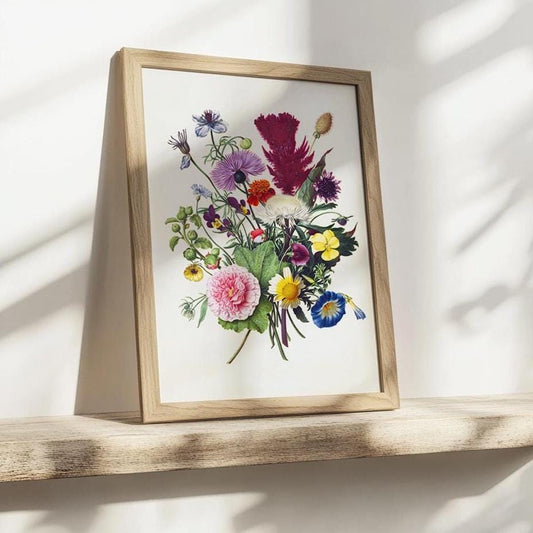 Flower Poster – Botanical Art Print in Colorful Style