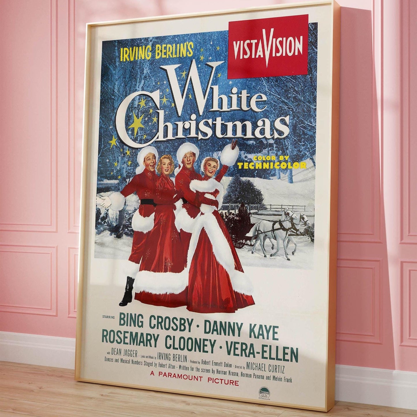 Poster zu „White Christmas“ – Klassischer Filmdruck mit Bing Crosby, 1954