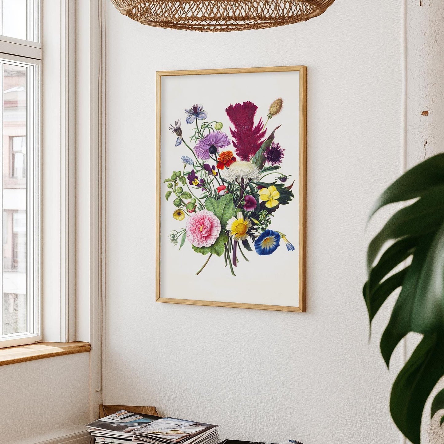 Flower Poster – Botanical Art Print in Colorful Style