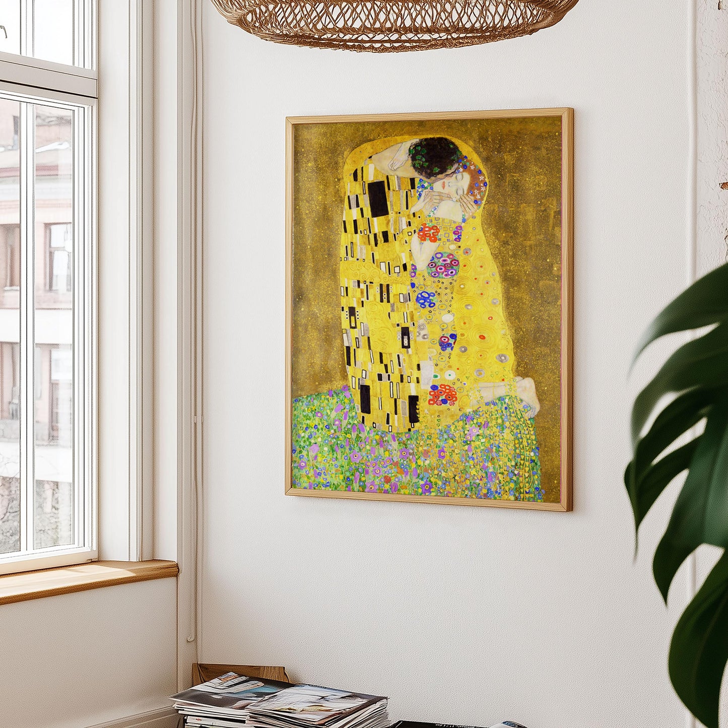The Kiss – Gustav Klimt Poster in Golden Shades