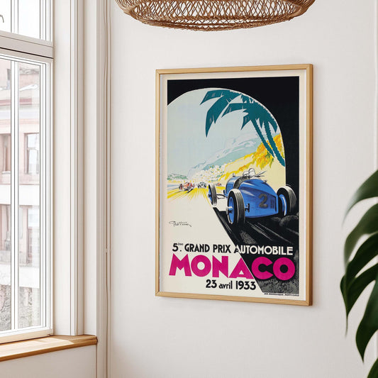 Vintage Poster Grand Prix von Monaco – Geo Ham, 1933, Formel 1