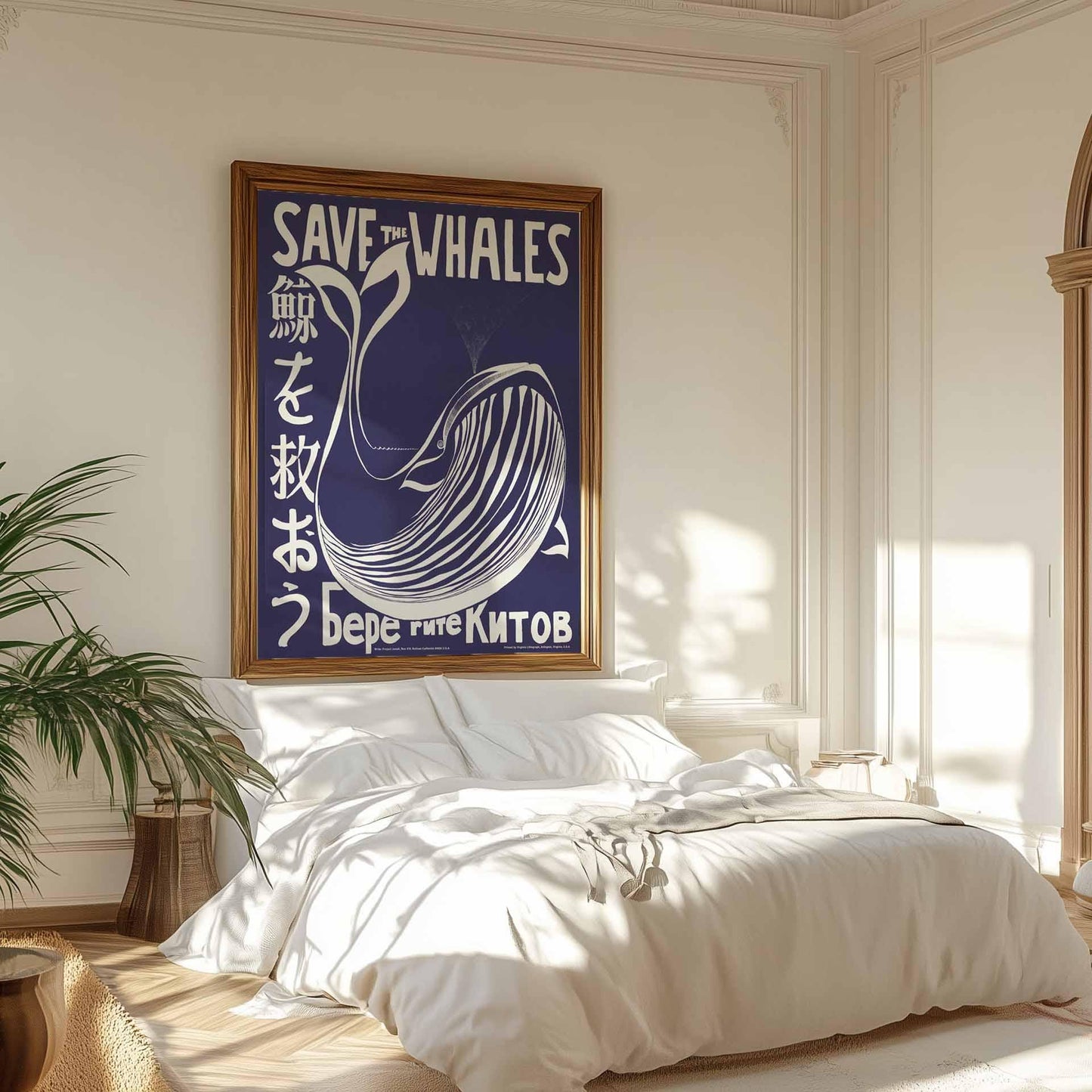 Save the Whales Poster – Activist Illustration for Nature Conservation – Save the Whales