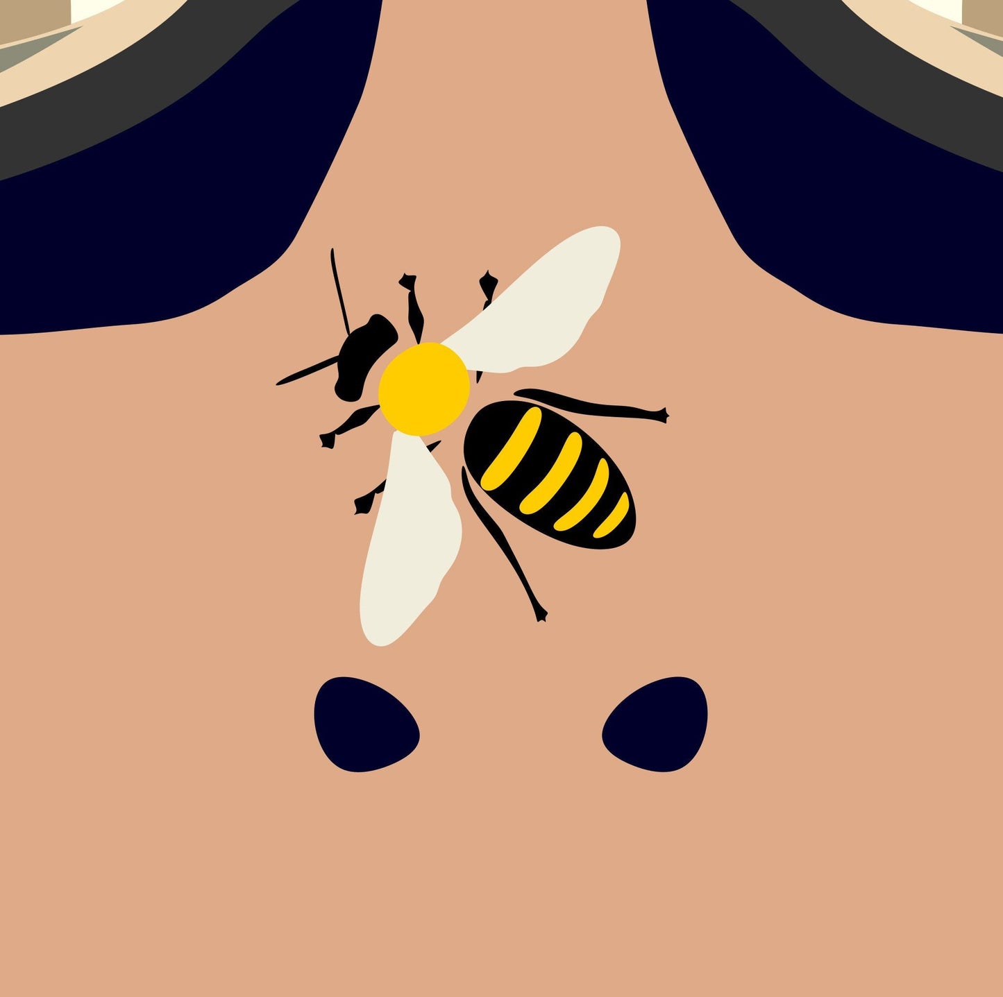 Plakat mit zusammengekniffenem Mädchen