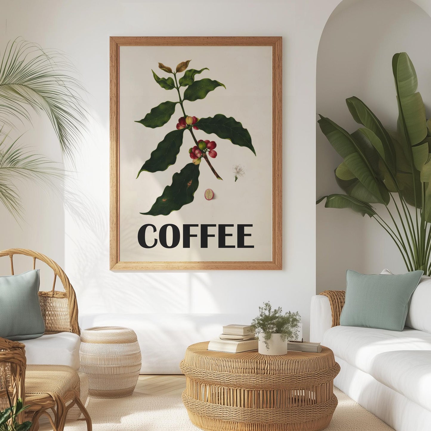 Vintage coffee poster - Botanical vintage print