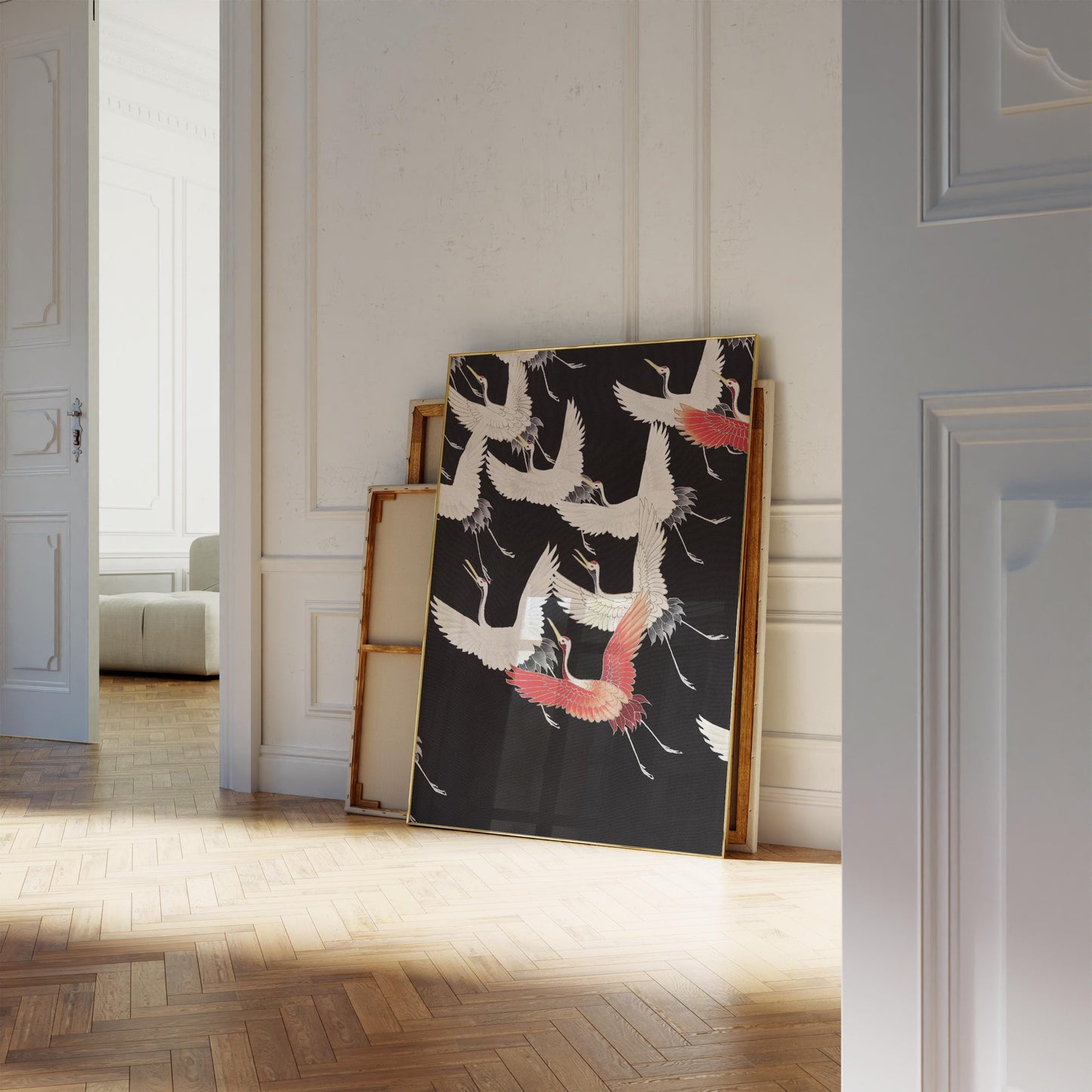 Kranich Poster - Kimono Kranich Druck