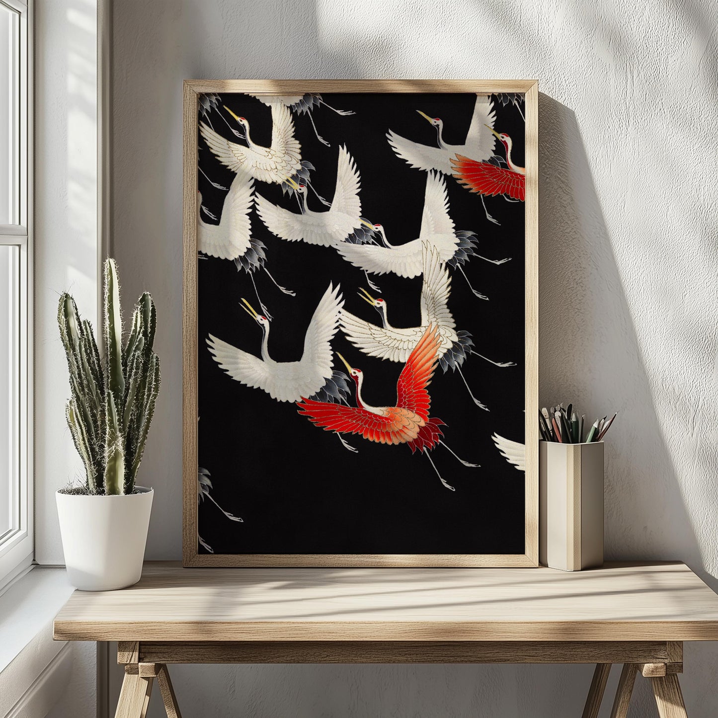 Kranich Poster - Kimono Kranich Druck