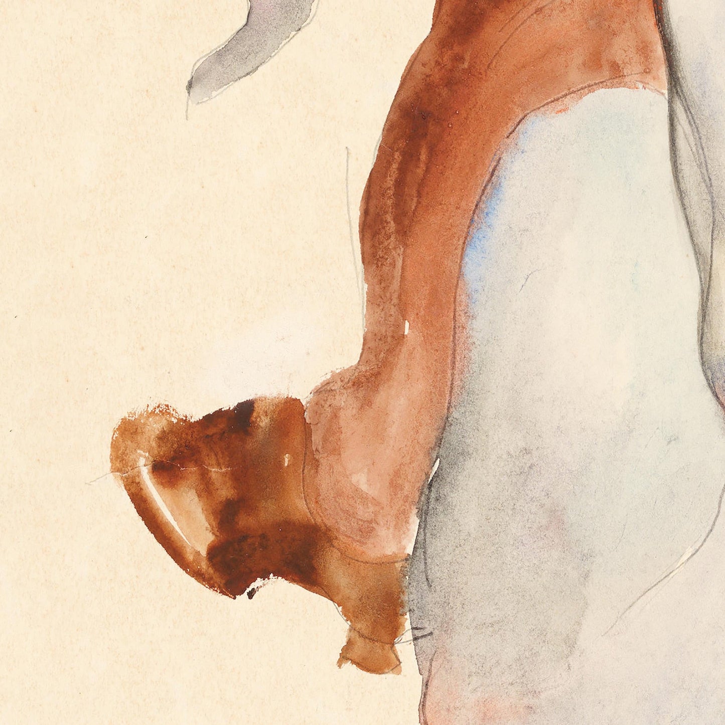 Hockender Akt – Kunstplakat von Egon Schiele (1914)