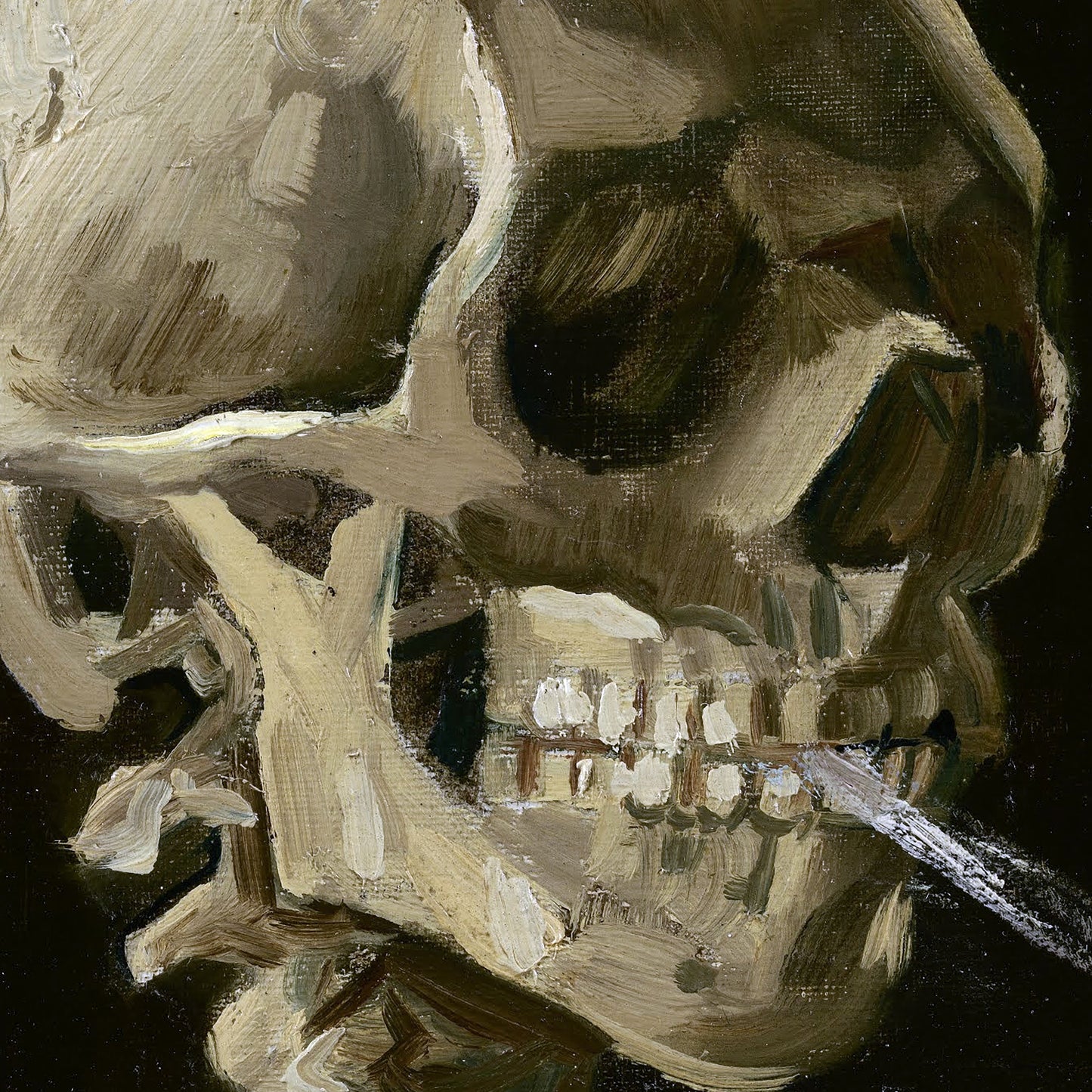 Skeleton with Burning Cigarette – Surreal Anatomy Poster