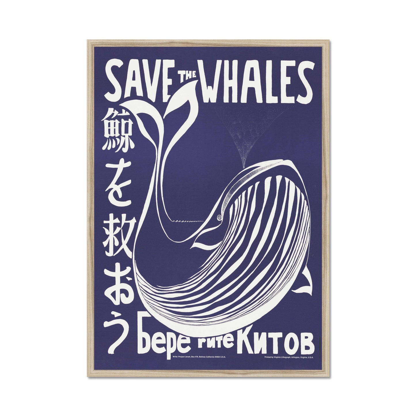 Save the Whales Poster – Activist Illustration for Nature Conservation – Save the Whales