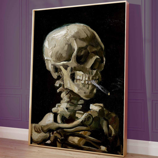 Skeleton with Burning Cigarette – Surreal Anatomy Poster