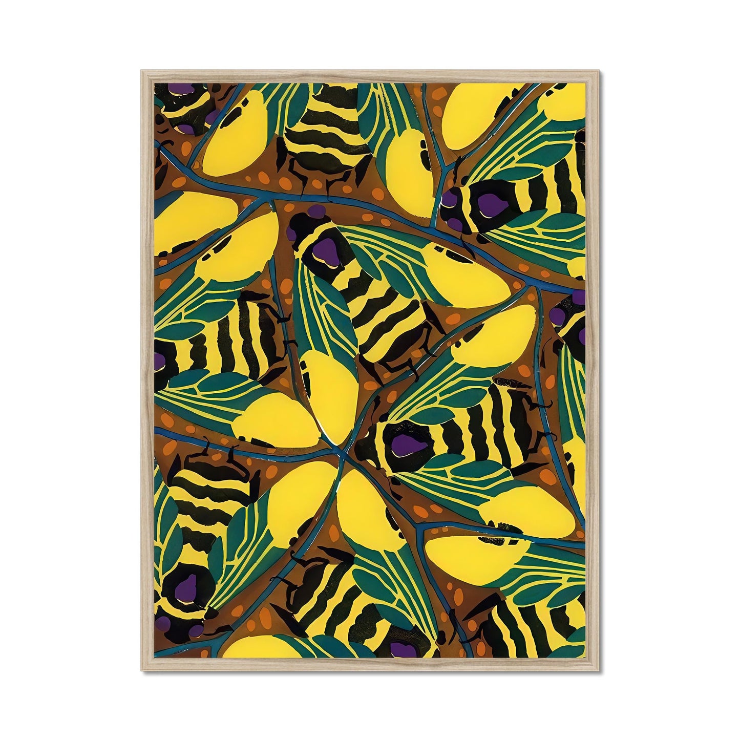 Bijenposter - grafisch insecten patroon
