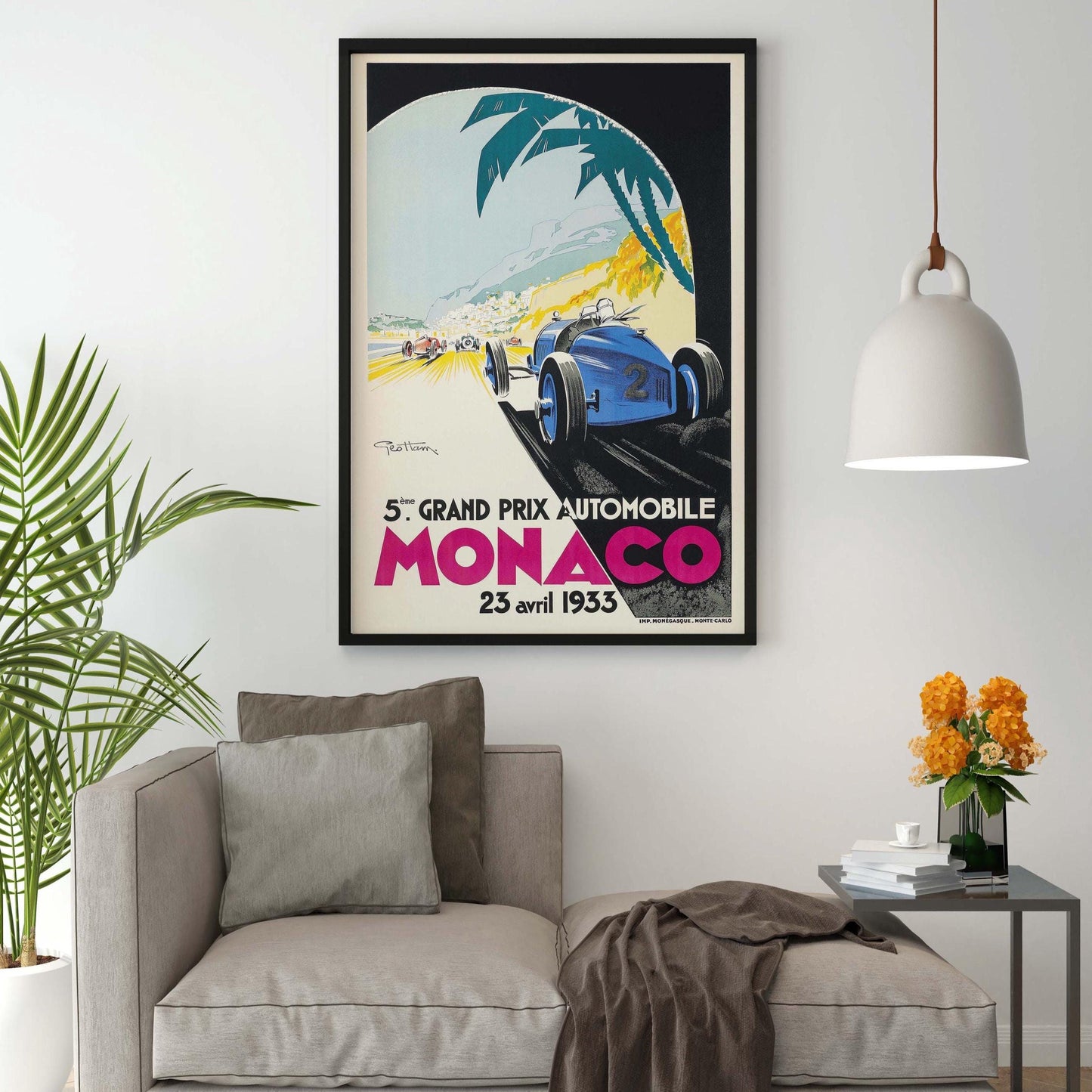 Vintage Poster Grand Prix von Monaco – Geo Ham, 1933, Formel 1