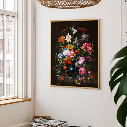 Vase with Flowers – Jan Davidsz. de Heem, painting 1670, classical art