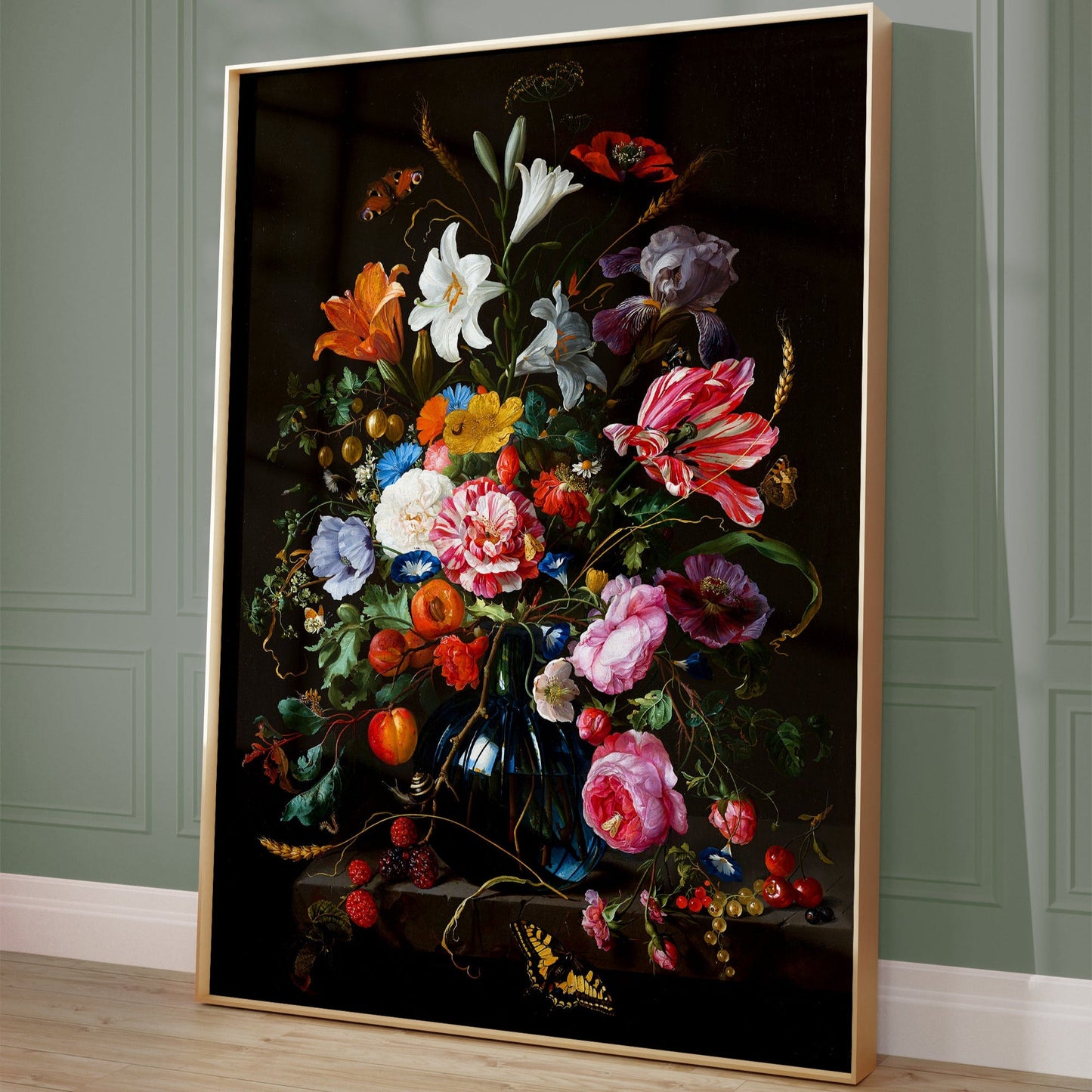 Vase mit Blumen – Jan Davidsz. de Heem, Gemälde 1670, klassische Kunst