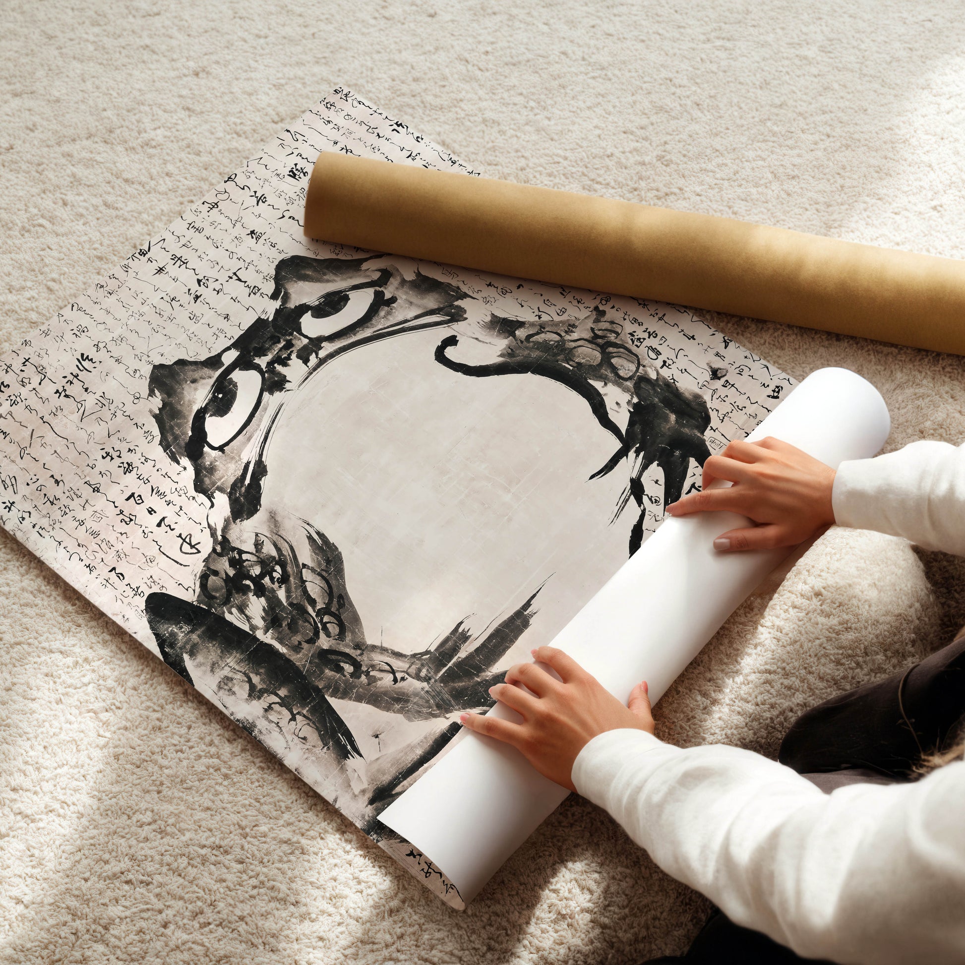 Japanse Pad en Muis schilderij