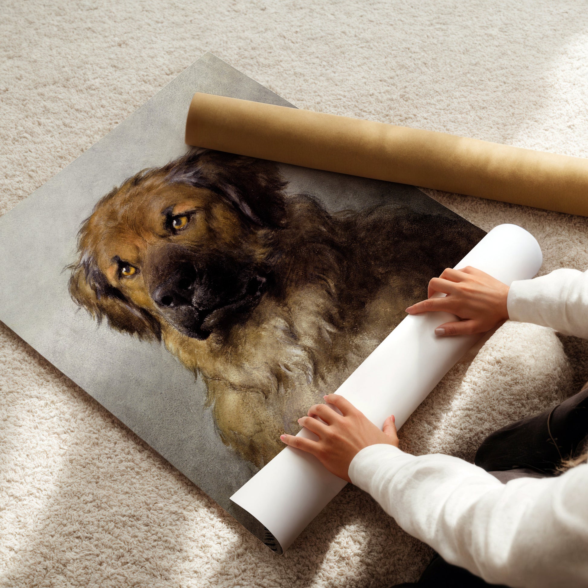 Leonberger aquarel reproductie