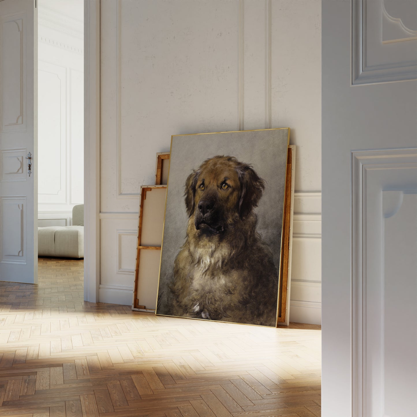 Leonberger Hond - Aquarel van Otto Eerelman kunst reproductie