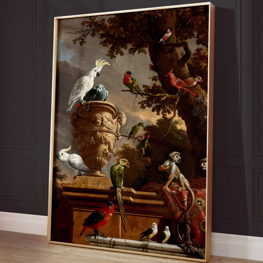 The Menagerie – Melchior d'Hondecoeter, 1690, Baroque animal painting