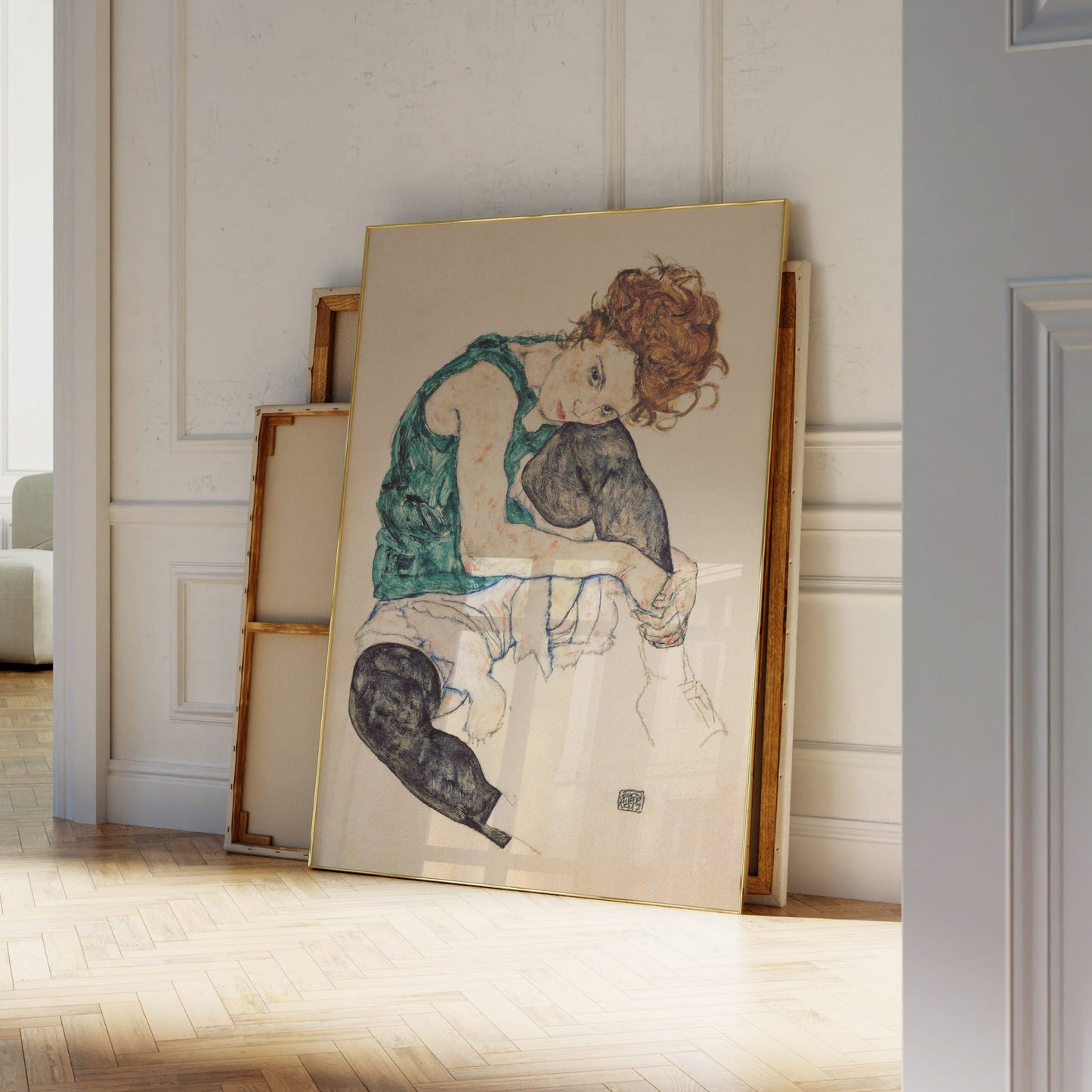 Egon Schiele – Sitzende Frau, Plakat (Expressionismus)