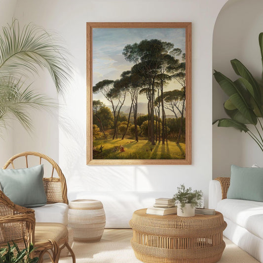 Italiaans Landschap – Romantische Poster van Toscane