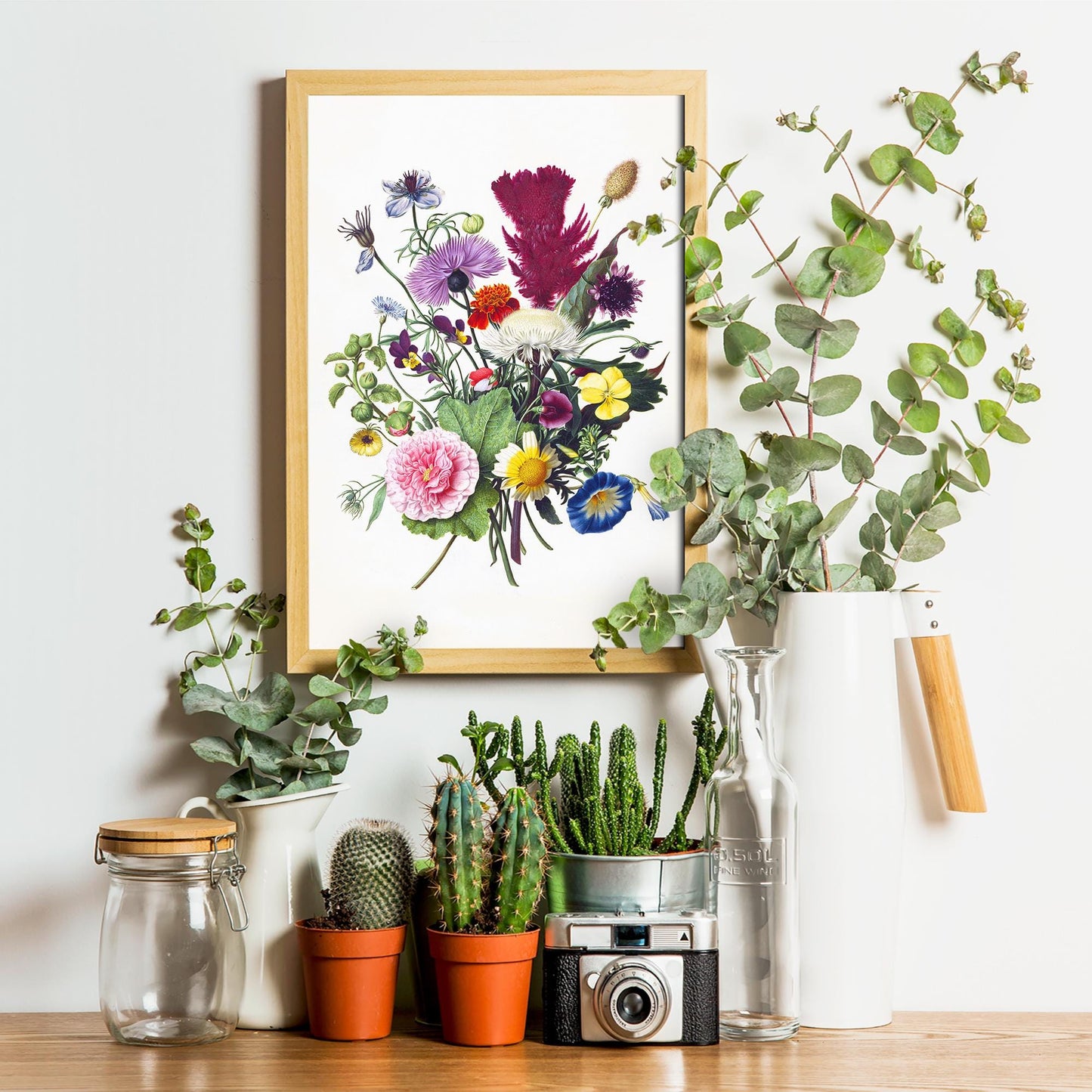 Flower Poster – Botanical Art Print in Colorful Style