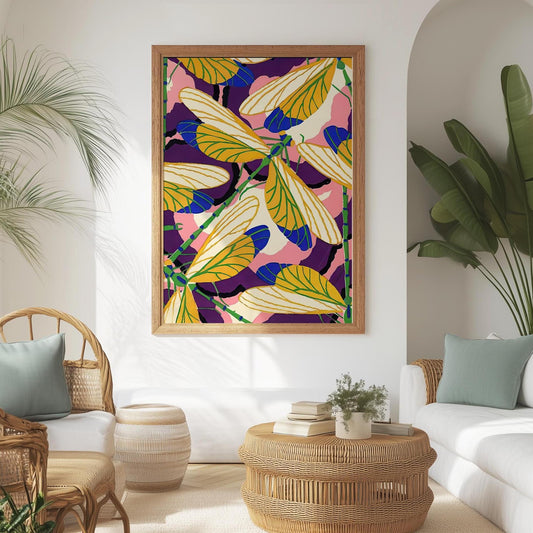 Dragonfly poster - graphic insect print
