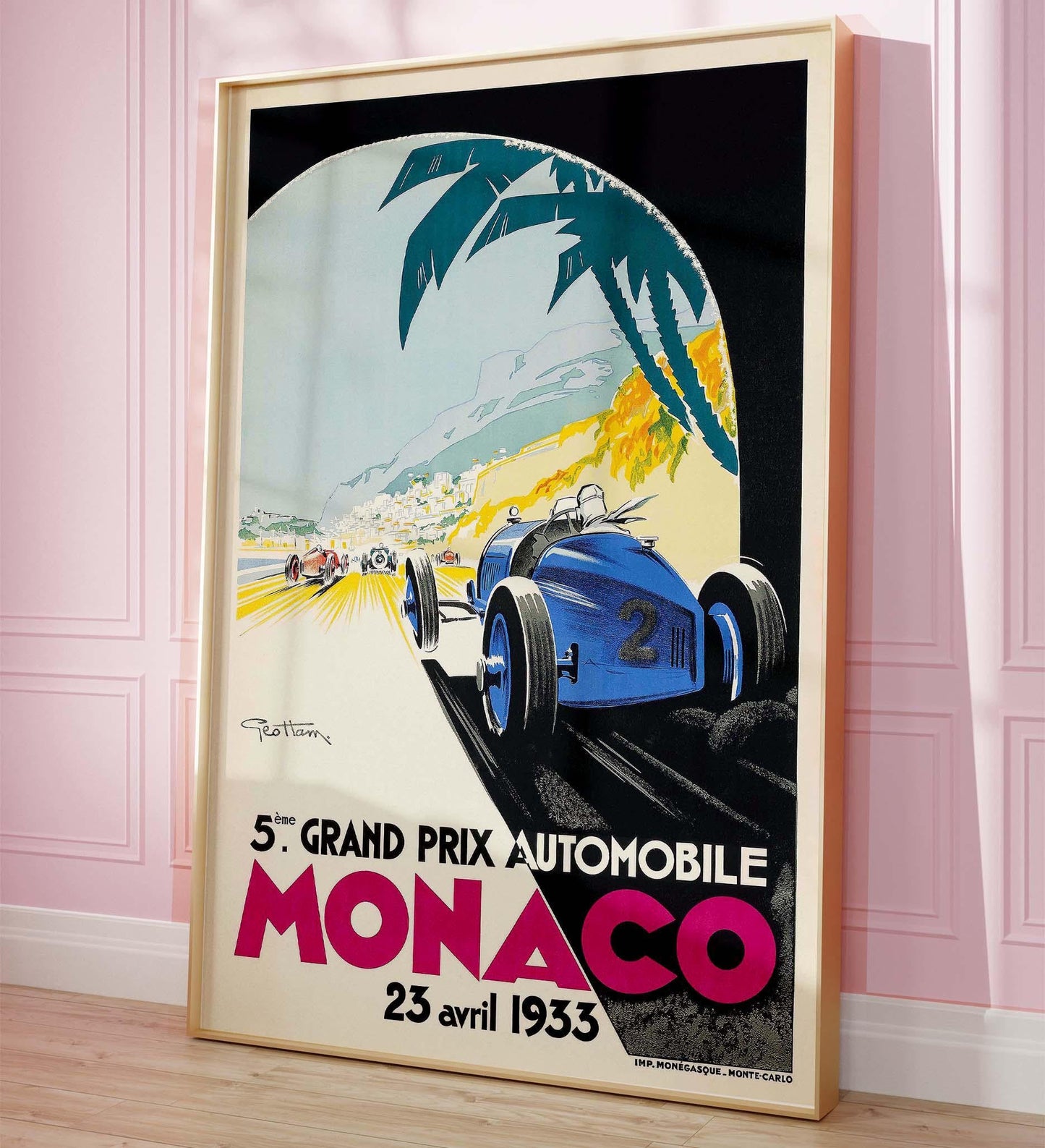 Vintage Poster Grand Prix von Monaco – Geo Ham, 1933, Formel 1