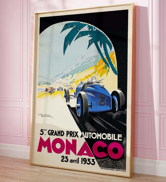 Vintage Poster Grand Prix von Monaco – Geo Ham, 1933, Formel 1