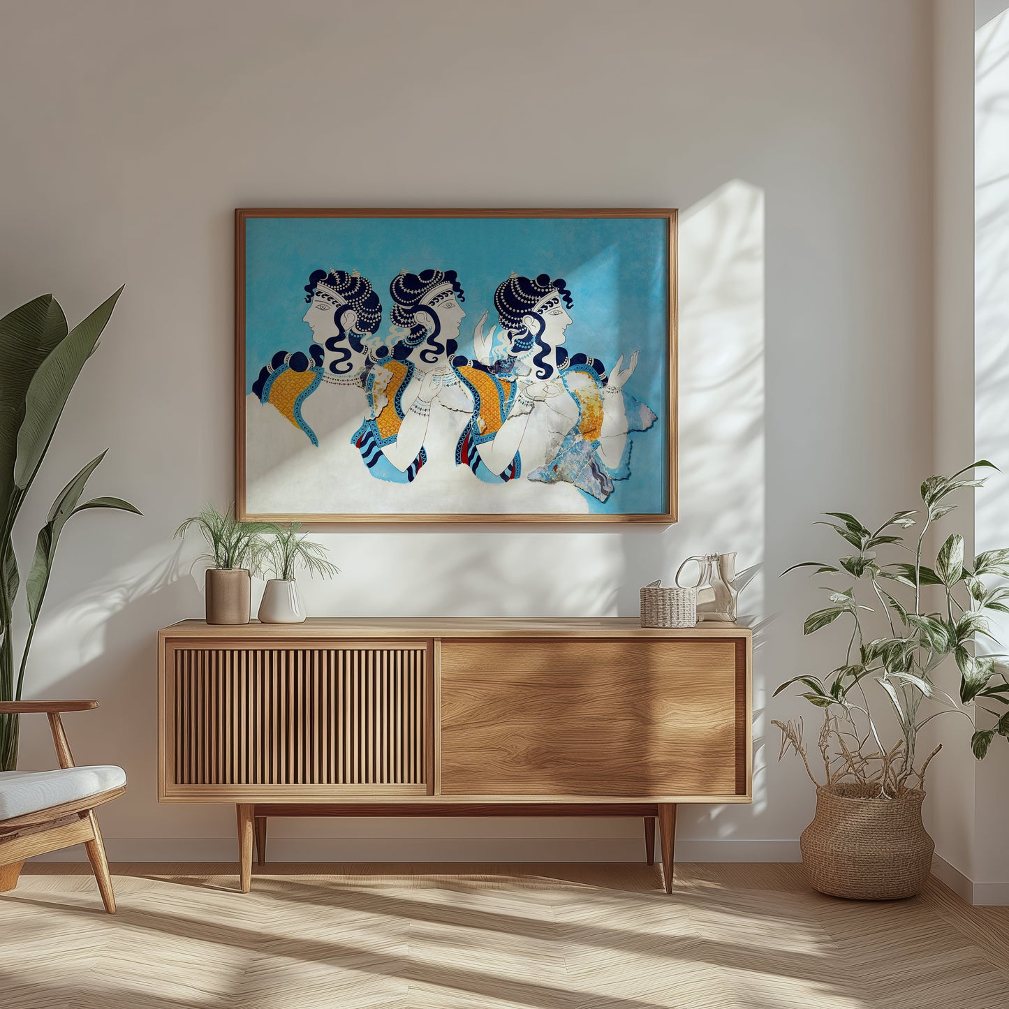 Griekse Poster – Blauwe Dames van Knossos (Minoïsche Kunst)